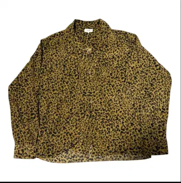 레오파드 무늬 긴팔 셔츠 와이셔츠