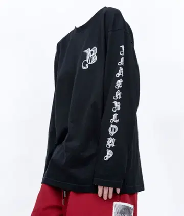 blackblond bbd 스케치 로고 롱 티셔츠