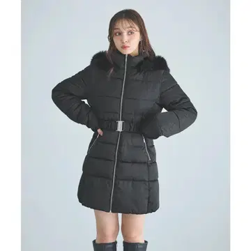 INGNI 블랙 다운 자켓 퍼 포함