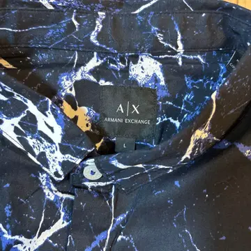 Armani Exchange 마블 무늬 긴팔 셔츠 L