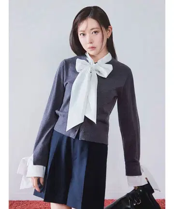 snidel 보타이 도킹 니트 풀오버