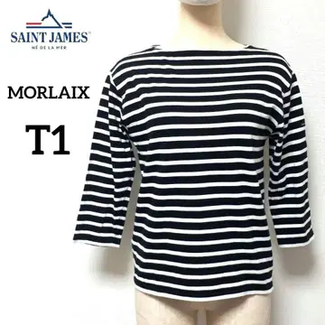 [ 새상품급 ] SAINT JAMES 모레 보더 T1 7부 티셔츠