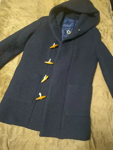 레어 완판 바니스뉴욕 다크 네이비 후드 부착 더플 코트