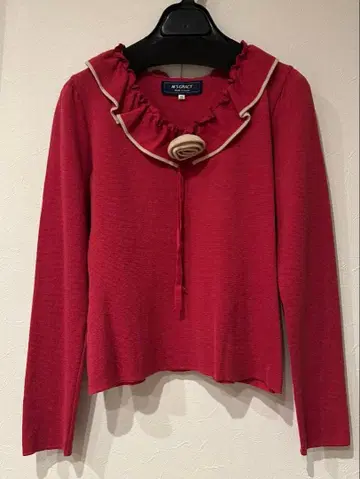 엠즈 그레이시 프릴 장식 로즈 핑크 니트