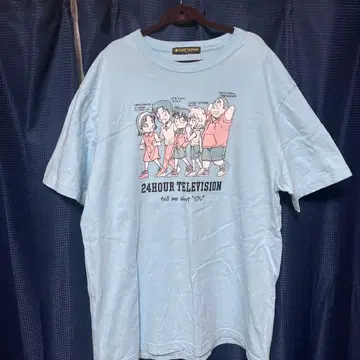 24시간 TV 차리티 T셔츠 스카이블루 LL 명탐정 코난