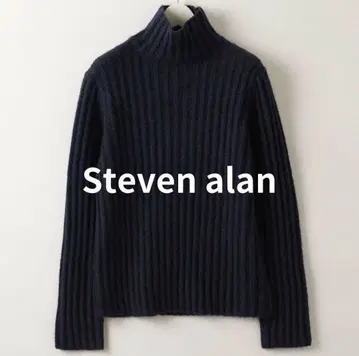 인기 상품 스티븐 앨런 리브 터틀넥 니트 블랙 정가 약 2만 엔