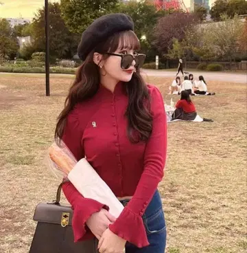 Desir original bell sleeve knit cardigan