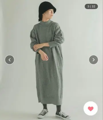 FORK& SPOON 터틀 니트 원피스 그레이