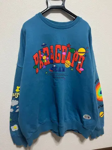 패러그래프 트레이닝복 오버 사이즈 블루 파랑 컬러풀 한국