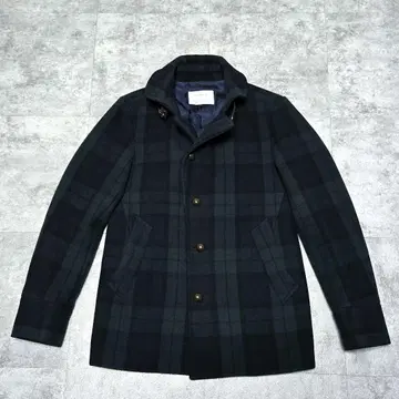 미사용급 EDIFICE 46 M 울 숏코트 멜톤 체크