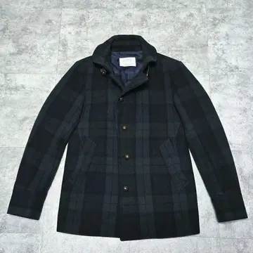 미사용급 EDIFICE 46 M 울 숏코트 멜톤 체크