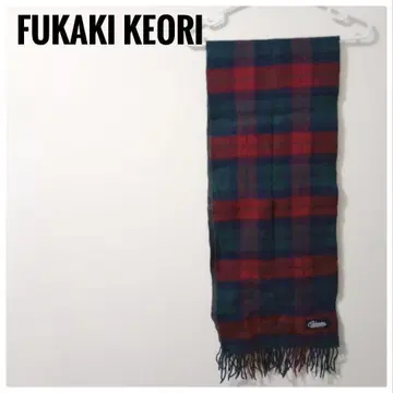 후키모리 일본산 고급 캐시미어 머플러 체크 리버서블 방한