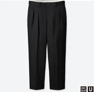 UNIQLOU 와이드 핏 턱 테이퍼드 치노+