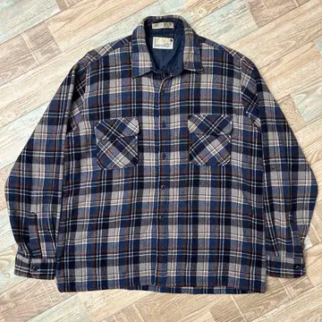 Cascade 캐스케이드 울 체크 셔츠 레귤러 그레이 블루