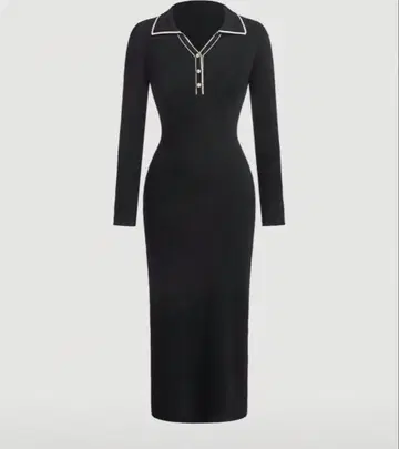 블랙 니트 원피스