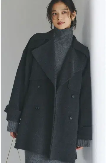 anuans 리버 울 미들 트렌치코트