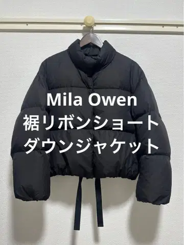 미라 오웬 밑단 리본 숏 기장 다운 자켓 S