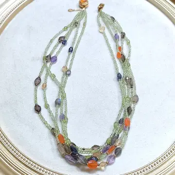 2AE29 천연 수정 목걸이 실버 각인 있음 새상품급