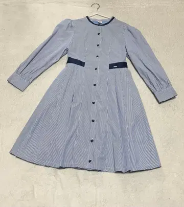 메조피아노 스트라이프 긴팔 셔츠 원피스 S