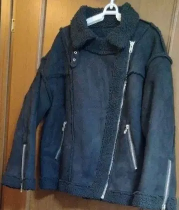 GRL 보아 지퍼 아우터 무스탕 라이더 자켓