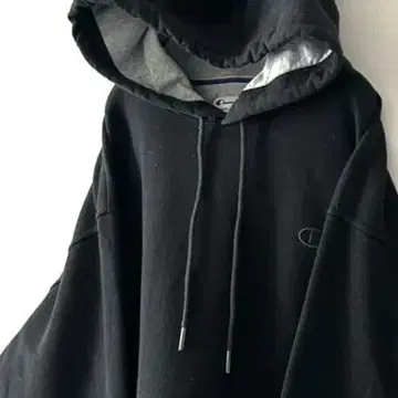 챔피온 로고 자수 플레인 후드티 L 블랙 블랙 구제 의류