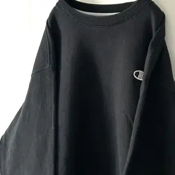 챔피온 로고 자수 플레인 맨투맨 L 블랙 블랙 구제 의류