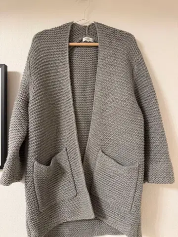 PLST 그레이 니트 가디건 M