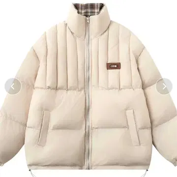 HOOK -select- 리버서블 체크 무늬 충전솜 하이넥 블루종