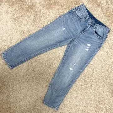 [ 고품질 ] PLST 데님 팬츠 25 라이트 블루 데미지 가공