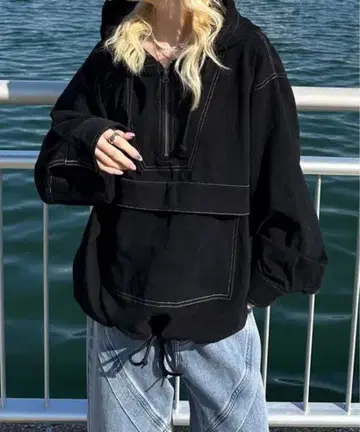 sedacle 아노락 후드티 블랙