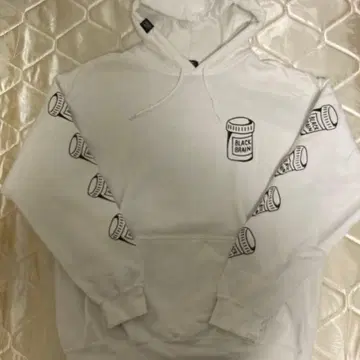 BLACK BRAIN 화이트 후드티 L 사이즈