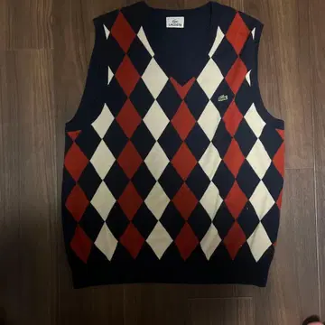 LACOSTE 다이아몬드 패턴 니트 베스트