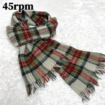 레어 45rpm 45R 울 머플러 스톨 체크