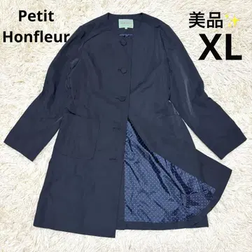 [ 새상품급 ] 푸치온플뢰르 노카라 코트 빅 사이즈 XL 블랙