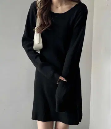 nelliy 백 오픈 니트 원피스 미니