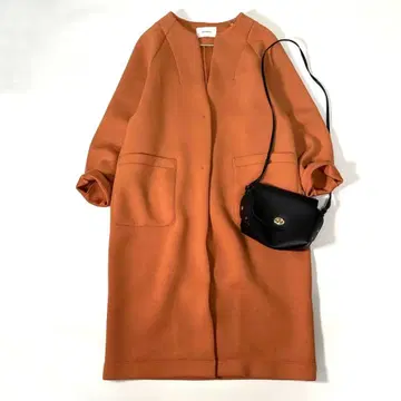 Johnbull  종이상자 코쿤 코트 오렌지 롱 코트