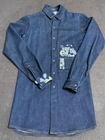 질 샌더 다크 블루 데님 자켓 롱