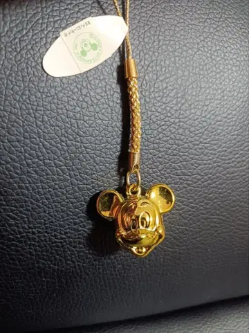 디즈니 도쿄 디즈니랜드 골드 미키 방울 스트랩