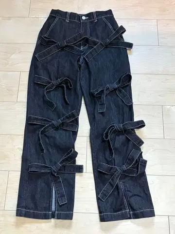 merry jenny 리본 데님 블랙