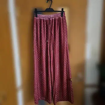 MAISON SPECIAL 라메 도트 무늬 벨로아 와이드 팬츠