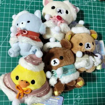 리락쿠마 크리스마스 손바닥 봉제 인형 산타 의상 6체 세트