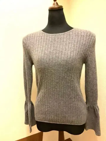 가을/겨울 할인 판매 플레어 소매 리브 긴팔 스웨터 울 캐시미어 F