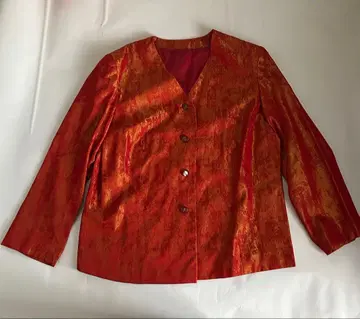 중화풍 V넥 자켓 레드 골드 파티 주역