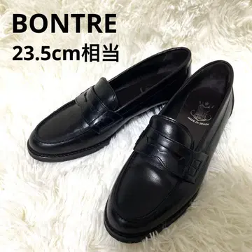 새상품급 BONTRE 코인 로퍼 블랙 천연 가죽 로퍼 23.5