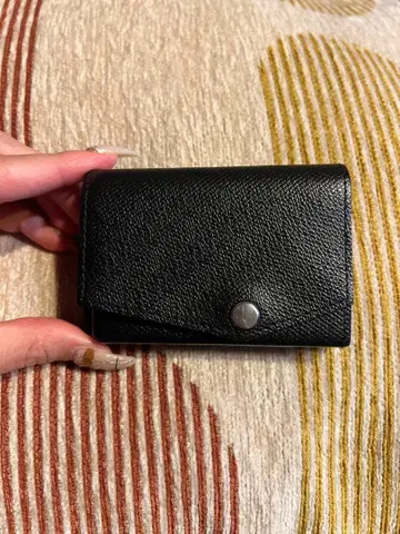 블랙 가죽 접이식 코인 케이스