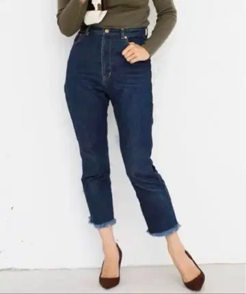 두지엠 클라세 프린지 데님 34 컷오프 하이웨스트 일본제