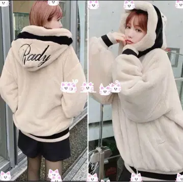 초레어 미개봉 새상품 R ady 인기 후드 로고 퍼 블루종 S 단 한 점