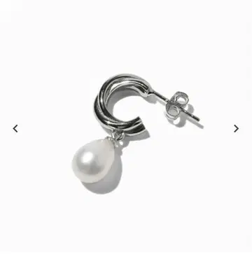 WIZBLE 펄 장식 실버 귀걸이 silver line
