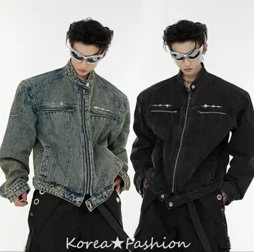 Argue Culture 데님 자켓 메탈 워시드 블루/M