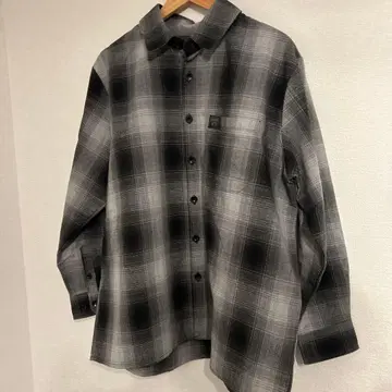 COUNTY 그레이 체크 무늬 긴팔 셔츠